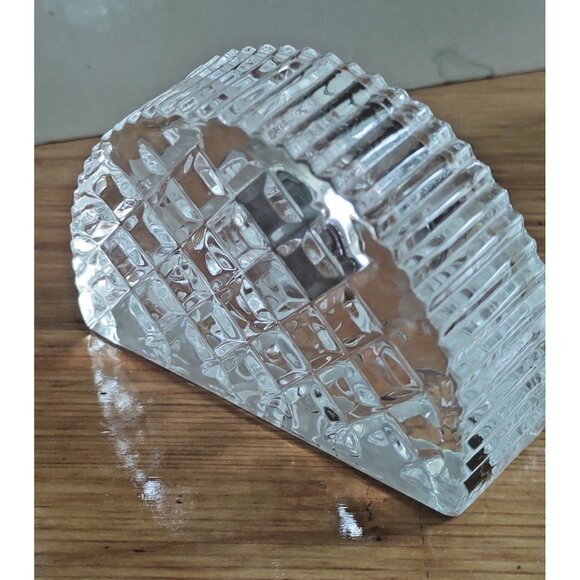 Vintage Edinburgh Crystal Quartz Clock Etched Floral 4" x 2 3/4" - Picture 6 of 9